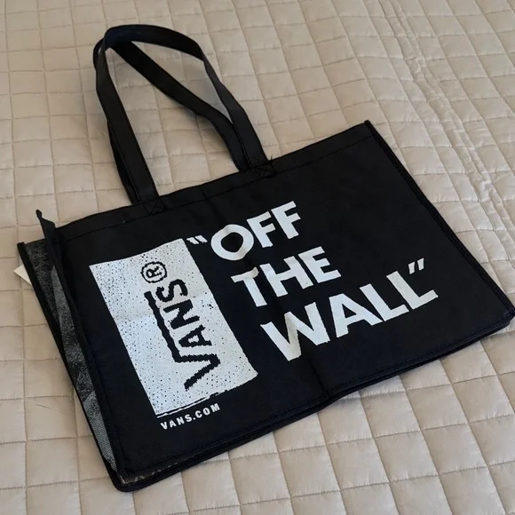 3/$25 Vans Black and Gray Graphic Tote Bag - Picture 3 of 5